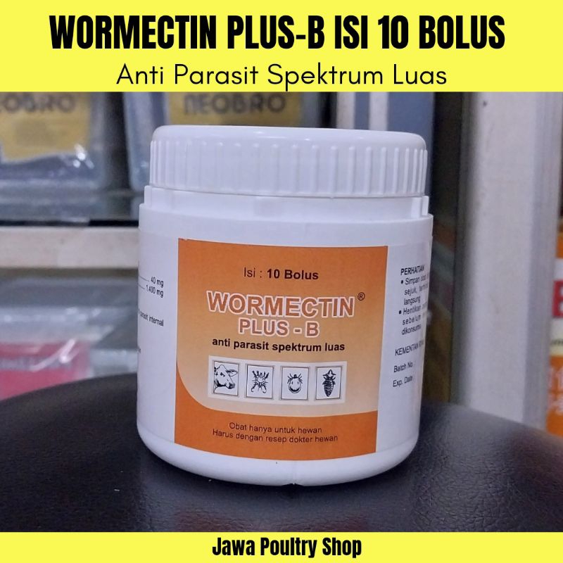 WORMECTIN PLUS BOLUS ORIGINAL ISI 10 BOLUS - Anti Parasit Luar dan Dalam Untuk Sapi, Kambing dan Dom