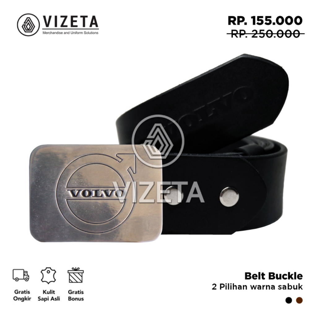 Kepala Sabuk Tambang Volvo Sabuk Pria Bahan Kulit Asli Terbaru Gesper Casual Cowok Keren Aksesoris P