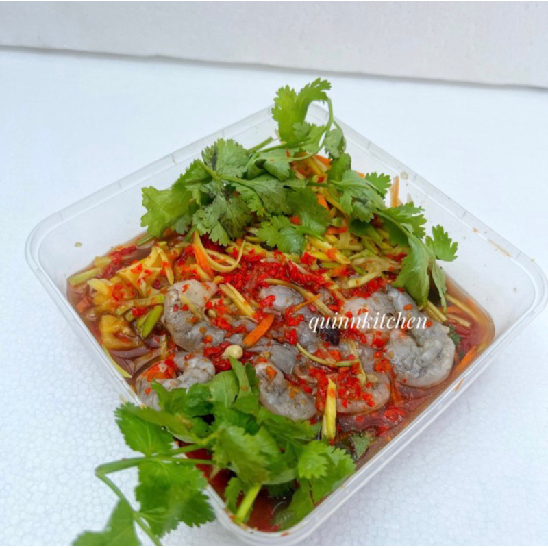 

Somtam Udang Mangga mix Pepaya (Tanpa sohun)