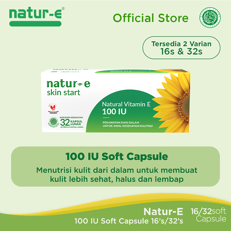 Foto Natur-E Skin Start Natural Vitamin E 100 IU 16s/32s Soft Capsule suplemen / vitamin / vitamine