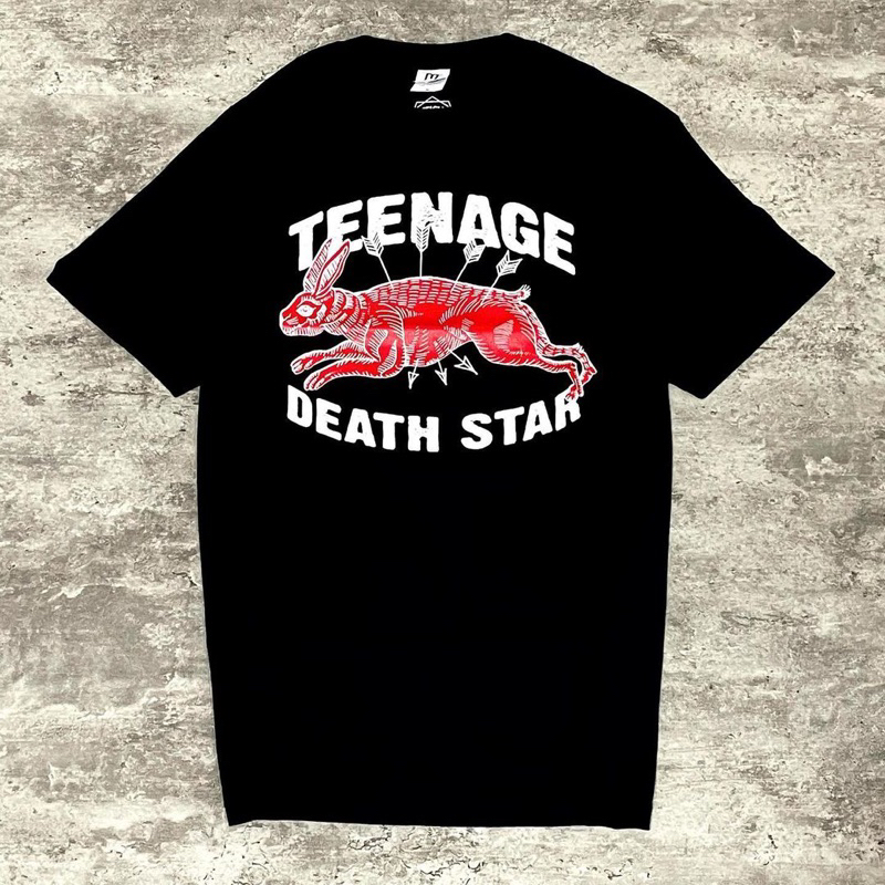 noov music merch Teenage Death Star - Rabbit Tshirt - Black | Original Merchandise Kaos Pria