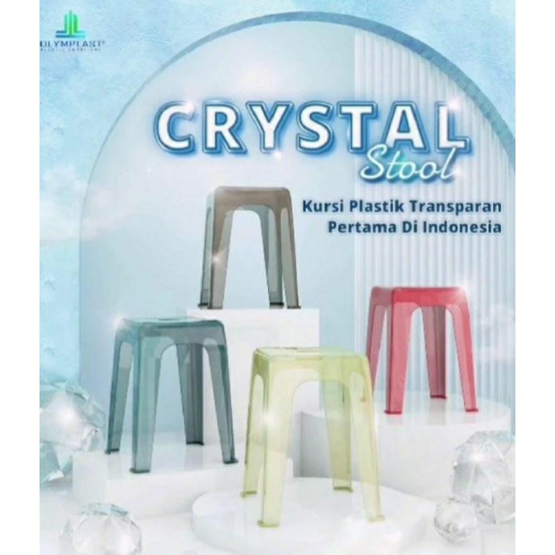 KURSI BASO BENING OLYMPLAST TRANSPARANT CRYSTAL STOOL / KURSI CAFE UNIK