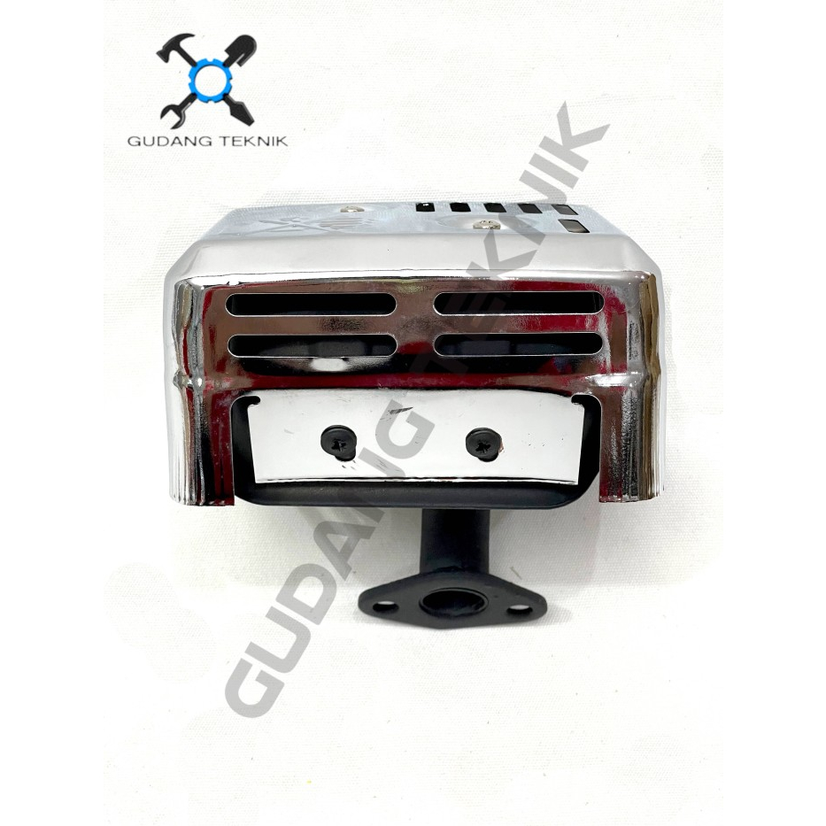 (106 JF MATRIX) Knalpot CHROME Engine CX160 CX200 Silincer JF MATRIX / Muffler Mufler Mesin Penggera