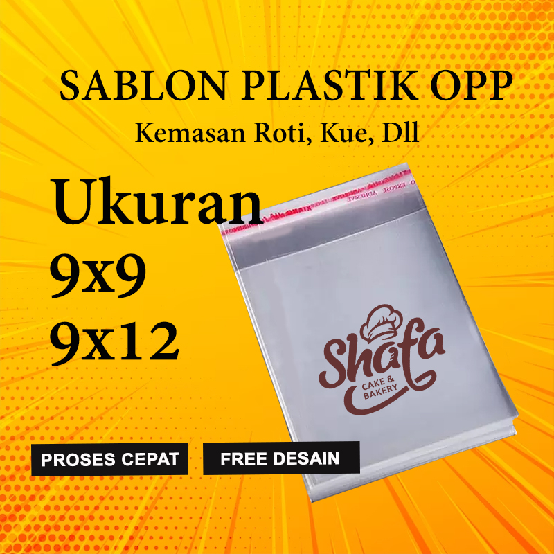 Plastik Sablon Opp Roti Kemasan Ukuran 9x9,9x12 Free Desain