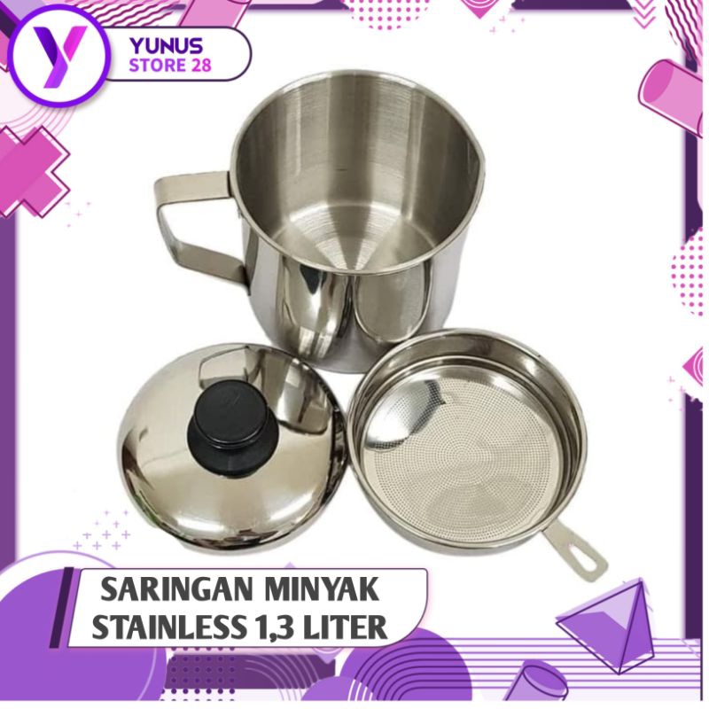 Oil pot saringan minyak 1,3 liter/ Saringan minyak stainless