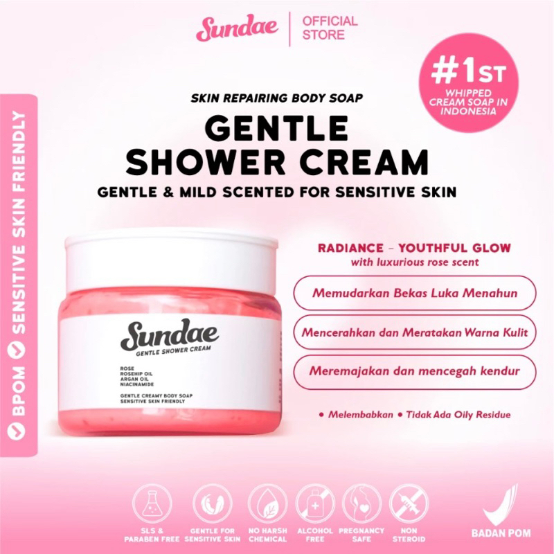 Sundae RADIANCE Shower Cream | Sabun Mandi Mencerahkan dan Meratakan Warna Kulit