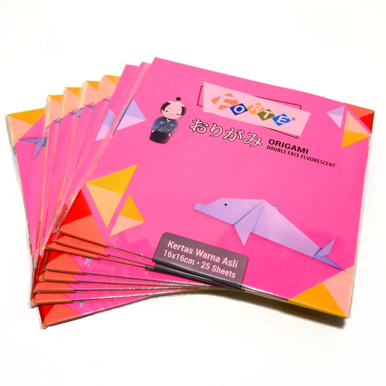 

Harga Grosir (10 Packs/250 Set ) Kertas ORIGAMI Paper Double Face Fluorescent FORTE Uk 16x16cm