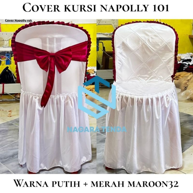 TERLARISSS  COVER KURSI NAPOLLY101 SARUNG KURSI NAPOLLY 101 COVER KURSI SUSUN COVER KURSI PLASTIK SA