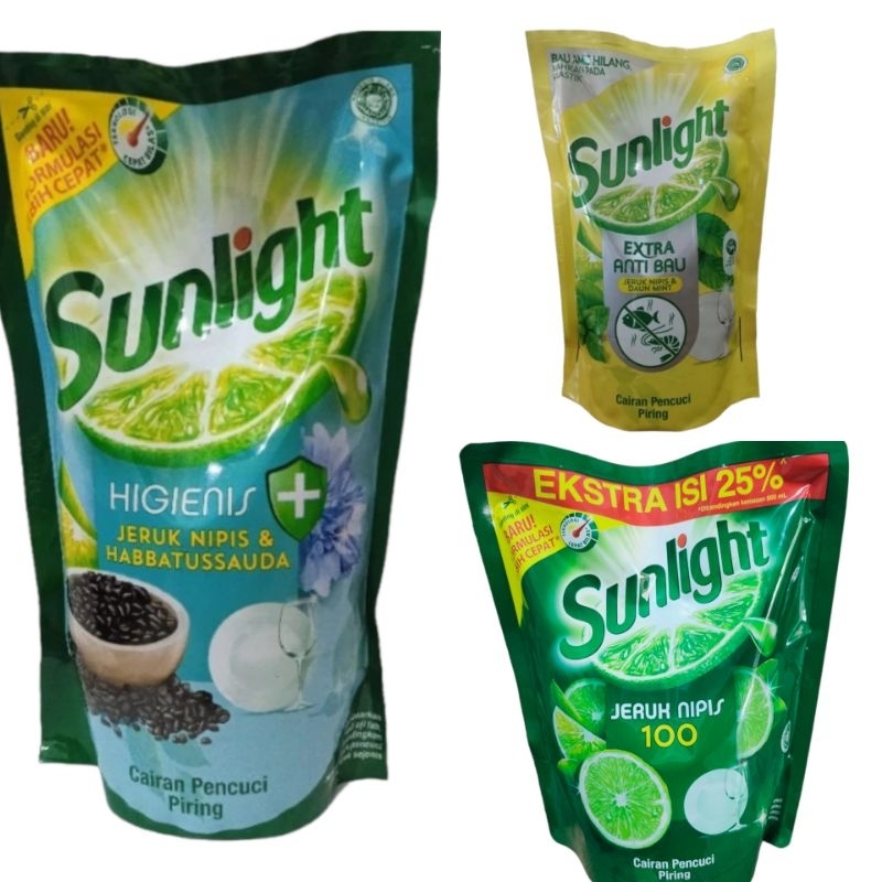 Sunlight Sabun Pencuci Piring 1000ml. 910ml & 755ml. 650ml  (Free Gift)