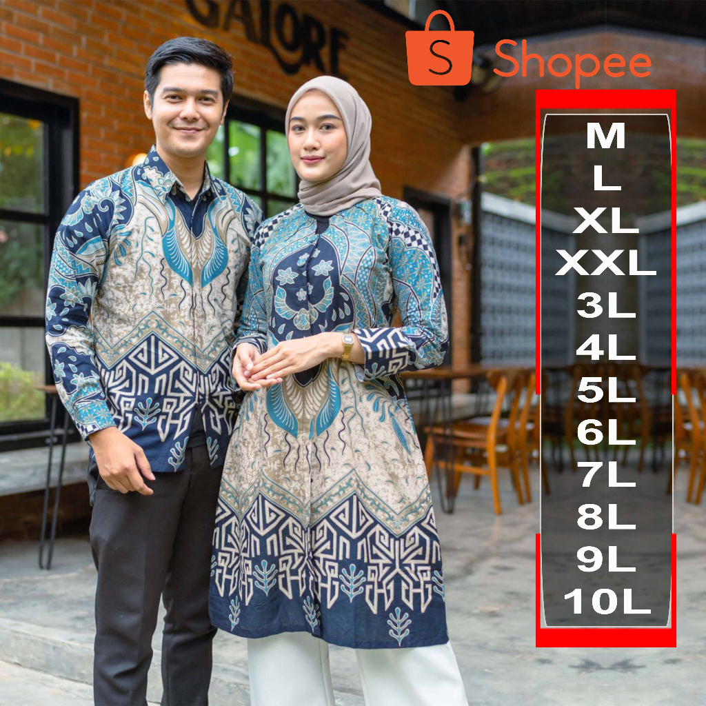 BAJU COUPLE FASHION WANITA TUNIK BATIK JUMBO 5L 6L 7L 8L 9L 10L DAN KEMEJA BATIK JUMBO BAJU JUMBO PA