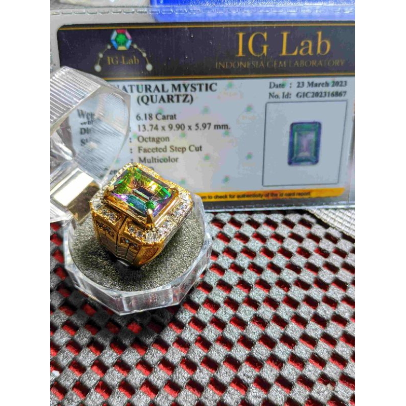 Cincin Natural Mystic Quartz Memo IGL