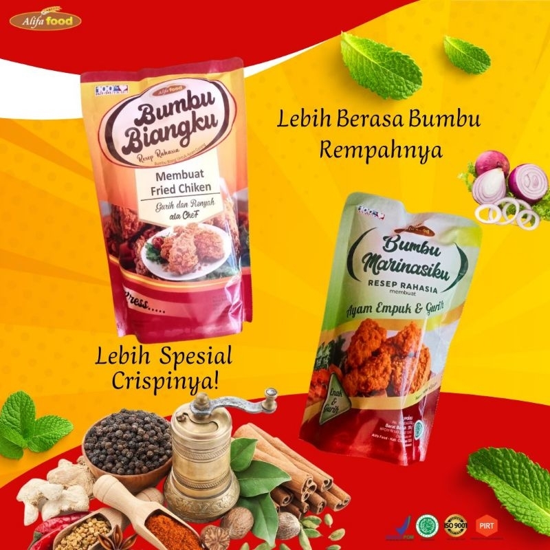 

[PE] Alifa Food Tepung Bumbu Crispy Biangku & Marinasiku / Bumbu Biang Crispy / Tepung Crispy Renyah