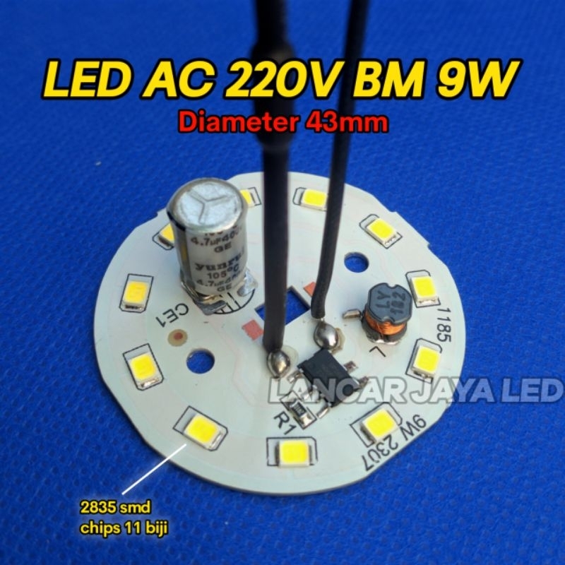 PCB LED AC BM 9W Sparepart Lampu