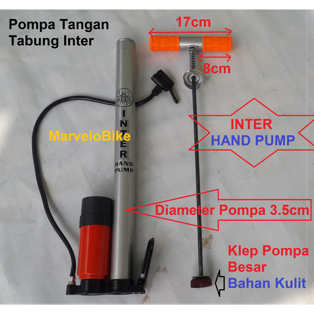 Pompa Angin Ban Sepeda / Motor Tabung Inter Besi