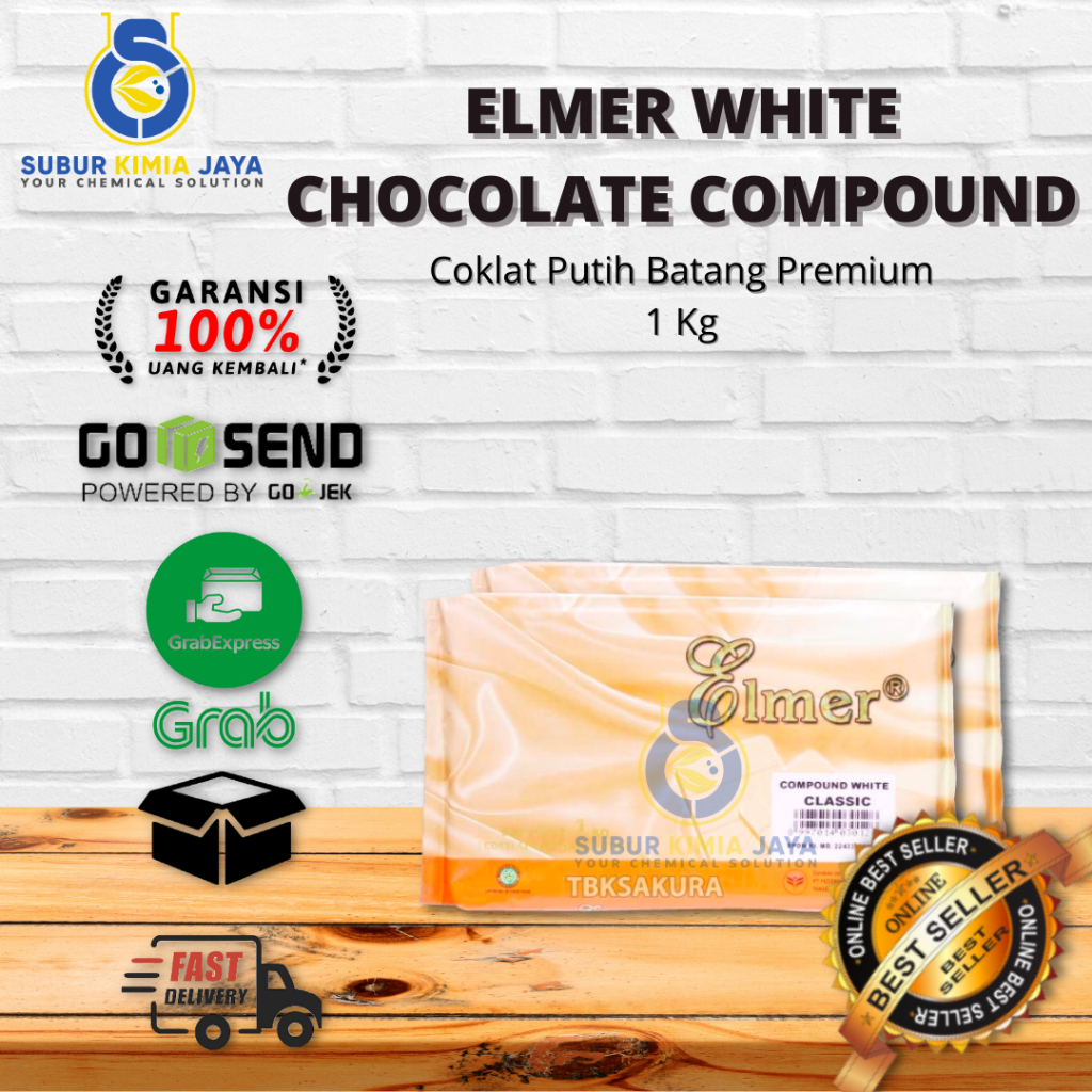 

Elmer White Chocolate Comp 1 Kg / Coklat Putih Batang Premium