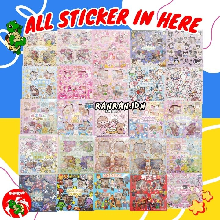 

Sticker Premium Waterproof Karakter Cewek Cowok/Momojan/Sanrio/Roblox/Mobile Legend