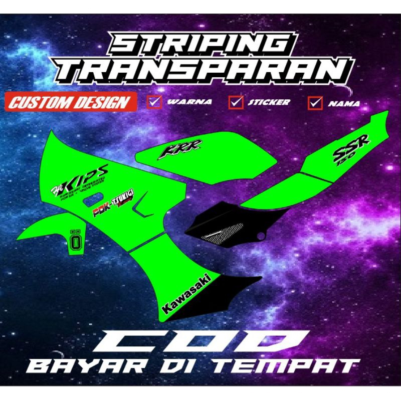 Sticker striping NINJA KRR custom SSR transparan maxdecall bisa request