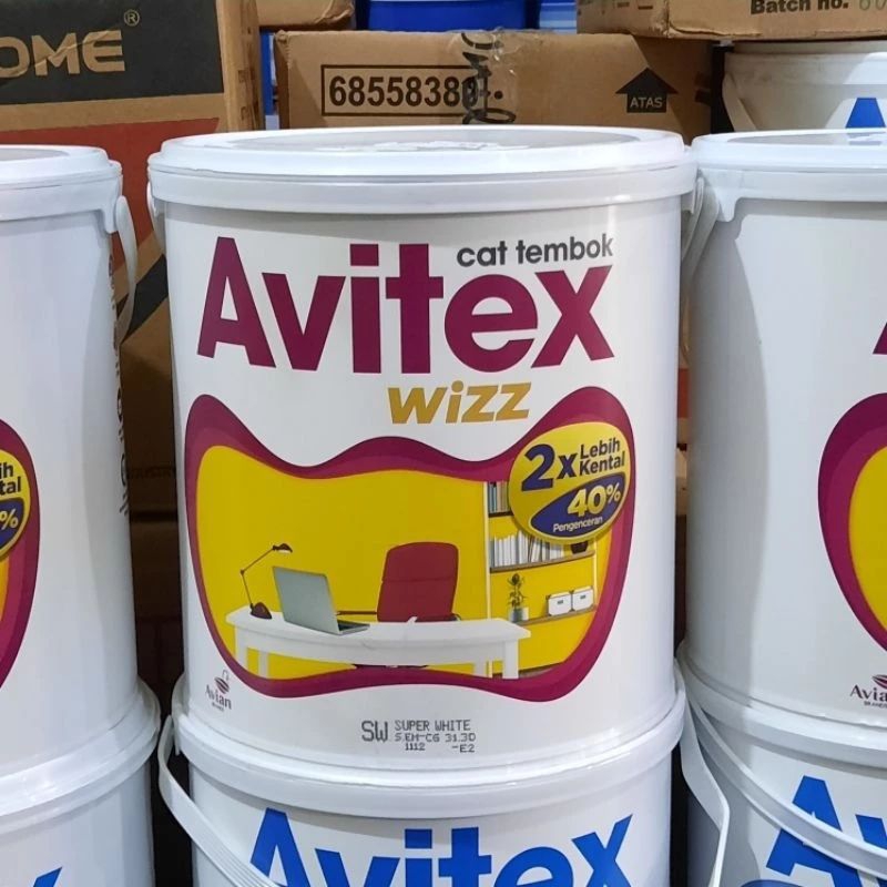 CAT TEMBOK AVITEX WIZZ 5KG GALON PUTIH ( SUPER WHITE)