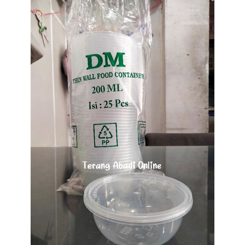 Mangkok Thinwall 200 ml DM/Mangkok Plastik 200 ml per 5 pc