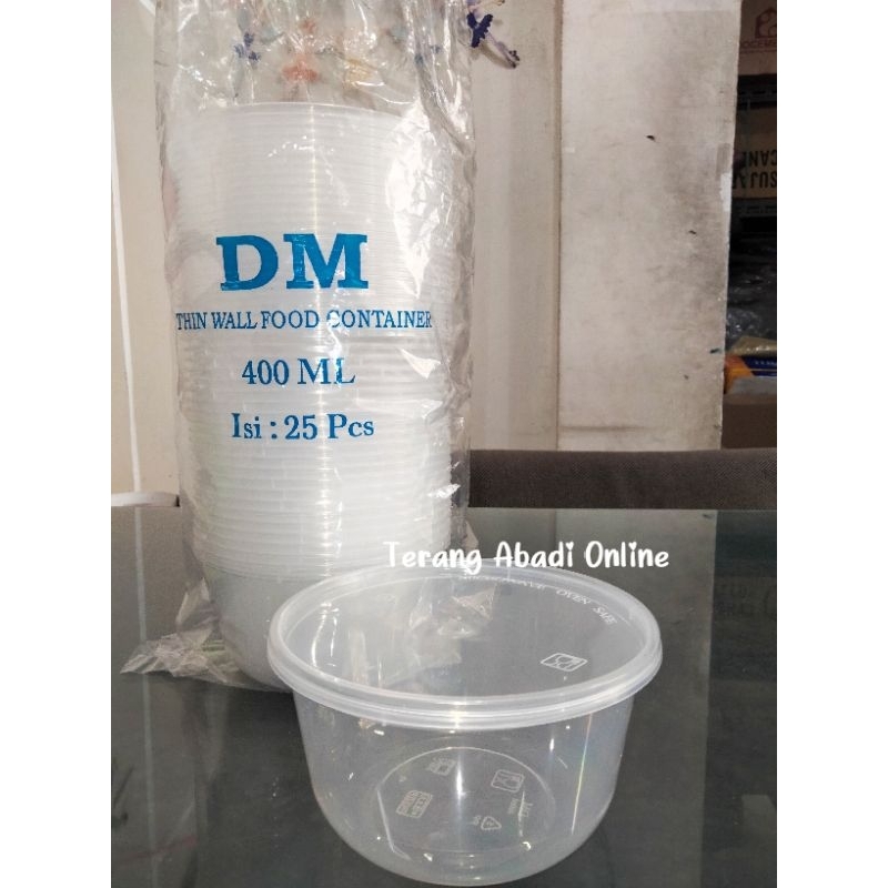 Mangkok Thinwall 400 ml DM/Mangkok Plastik 400 ml per 5 pc