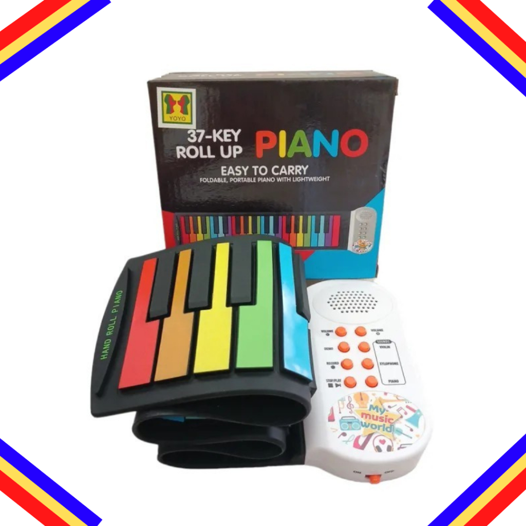 Mainan Anak Piano Gulung Roll up 37 Keys Keyboard Mainan Edukasi ANak