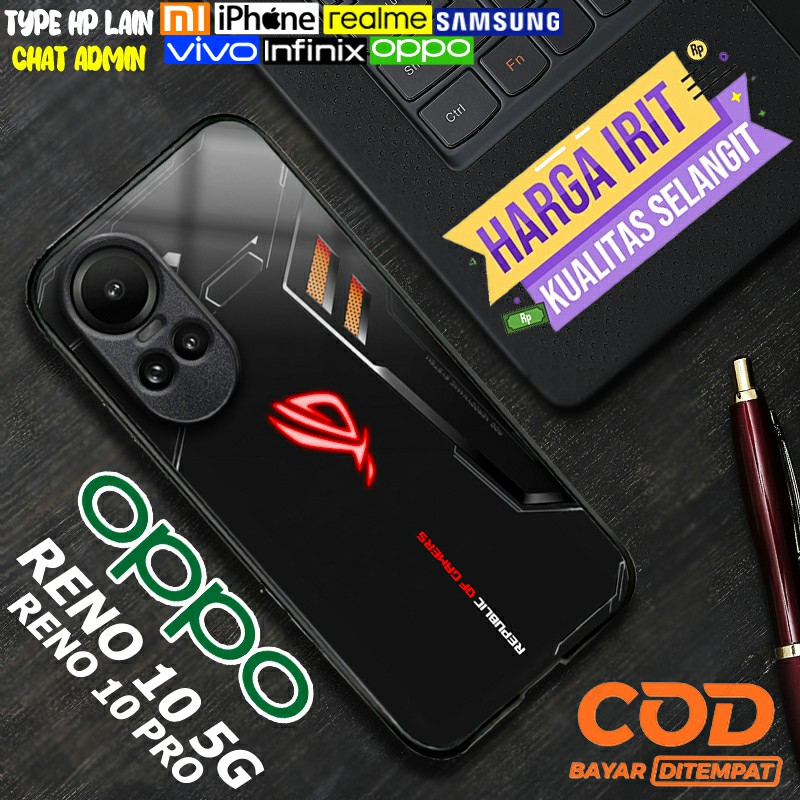 Softcase Glass kaca Oppo Reno 10 5G - Reno 10 Pro [E616] Case HP Oppo Reno 10 5G/Reno 10 Pro - Casin
