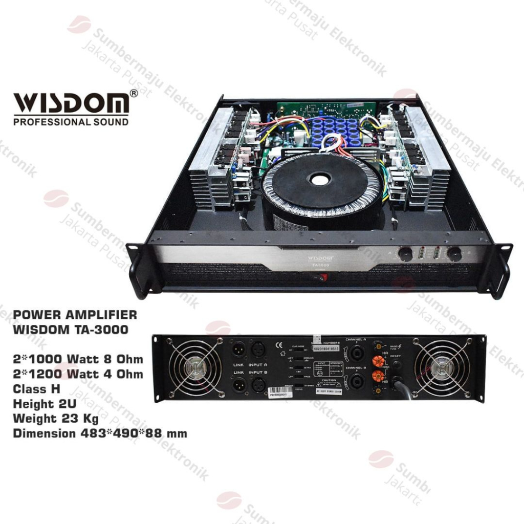 Power Wisdom TA3000 TA 3000 Power Amplifier