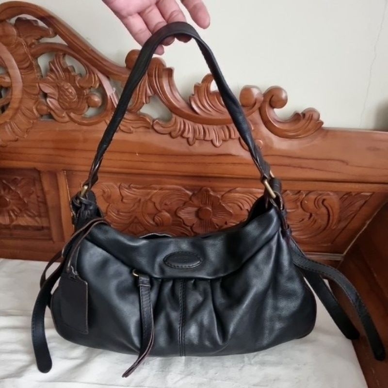Preloved Authentic Lancel Paris Angelina Medium Hobo Bag-Tas Wanita Branded Kulit Asli
