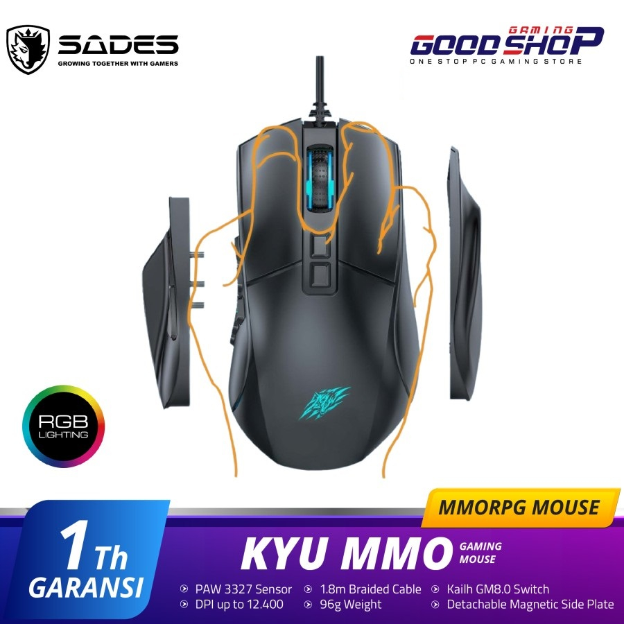 Sades Mouse Gaming MMO/MOBA SADES KYU