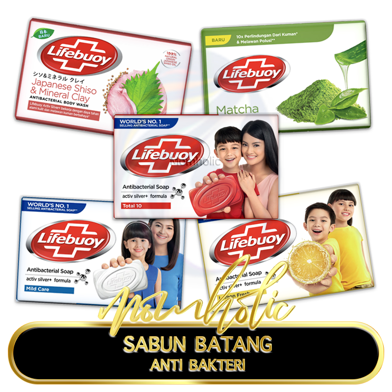 LIFEBUOY Sabun Batang Total 10 / Lemon Fresh / Matcha / Mild Care / Mineral Clay 110 gr