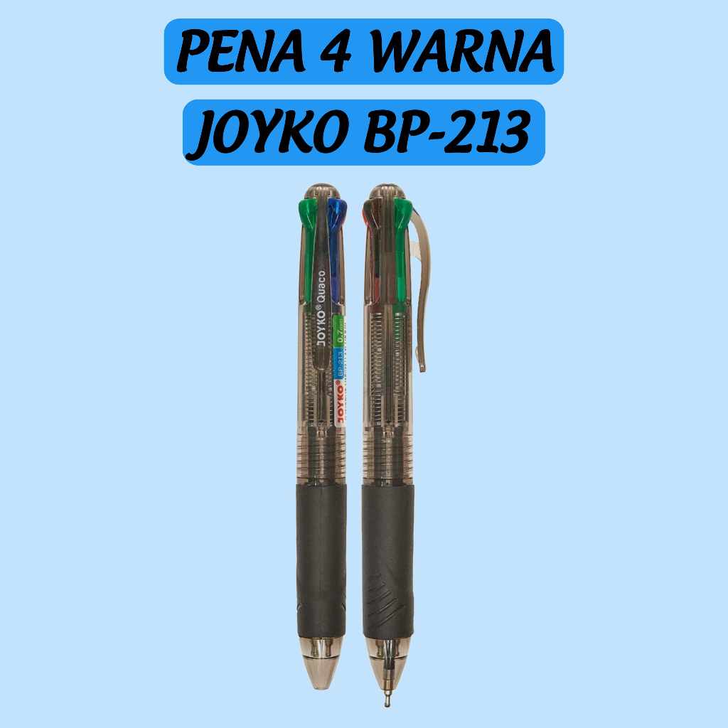 

Ball Pen / Pulpen / Pena Joyko BP-213 / Quaco / 0.7 mm / 4 Warna / Colors
