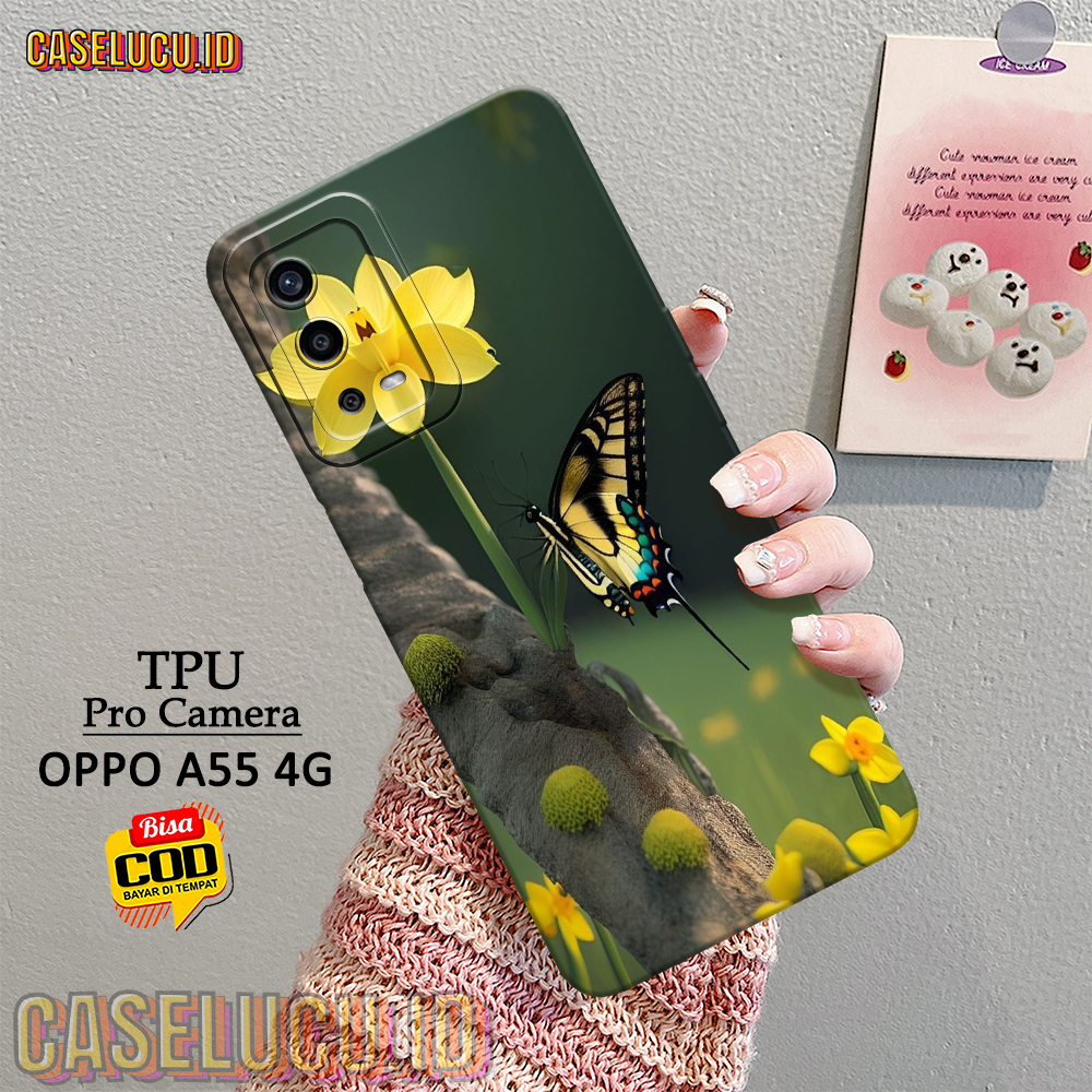 Casing Hp Oppo A55 4G Terbaru - Fashion Case Kupu - Case Oppo A55 4G - Soft Case Hp Oppo A55 4G - Ke