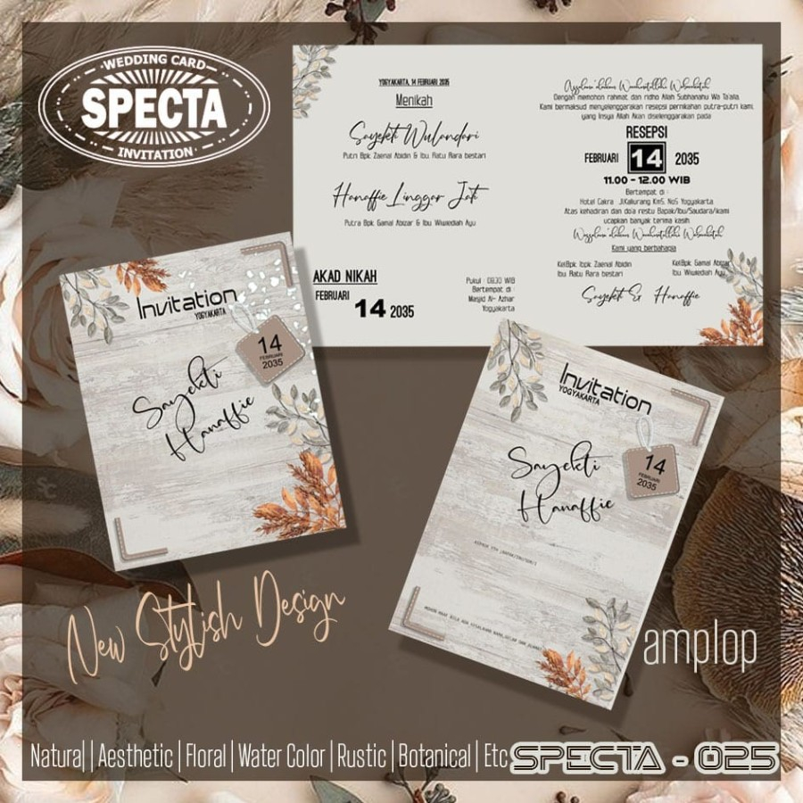 Blangko undangan pernikahan SPECTA 25 wedding simple murah