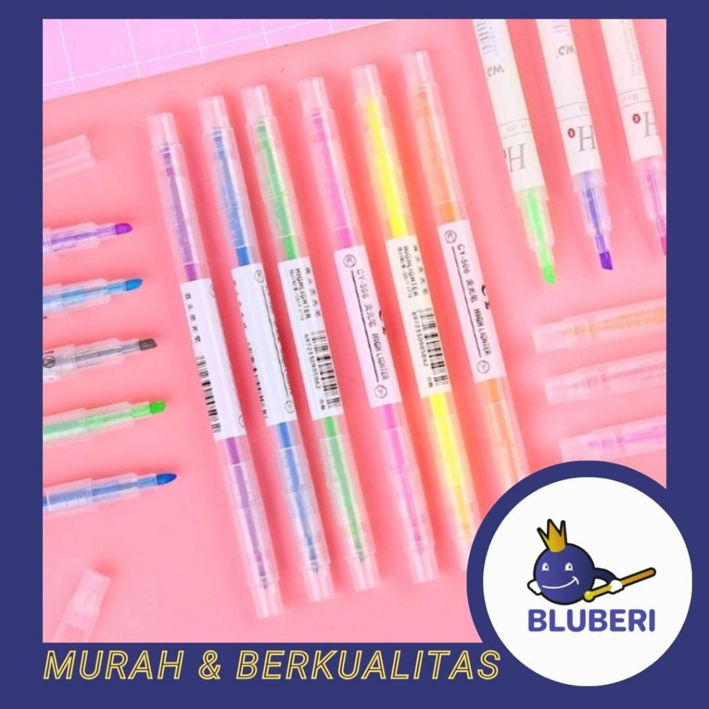 

BLUBERI | HIGHLIGHTER STABILO MARKER WARNA SET 3PCS 6PCS 2 SISI HL4