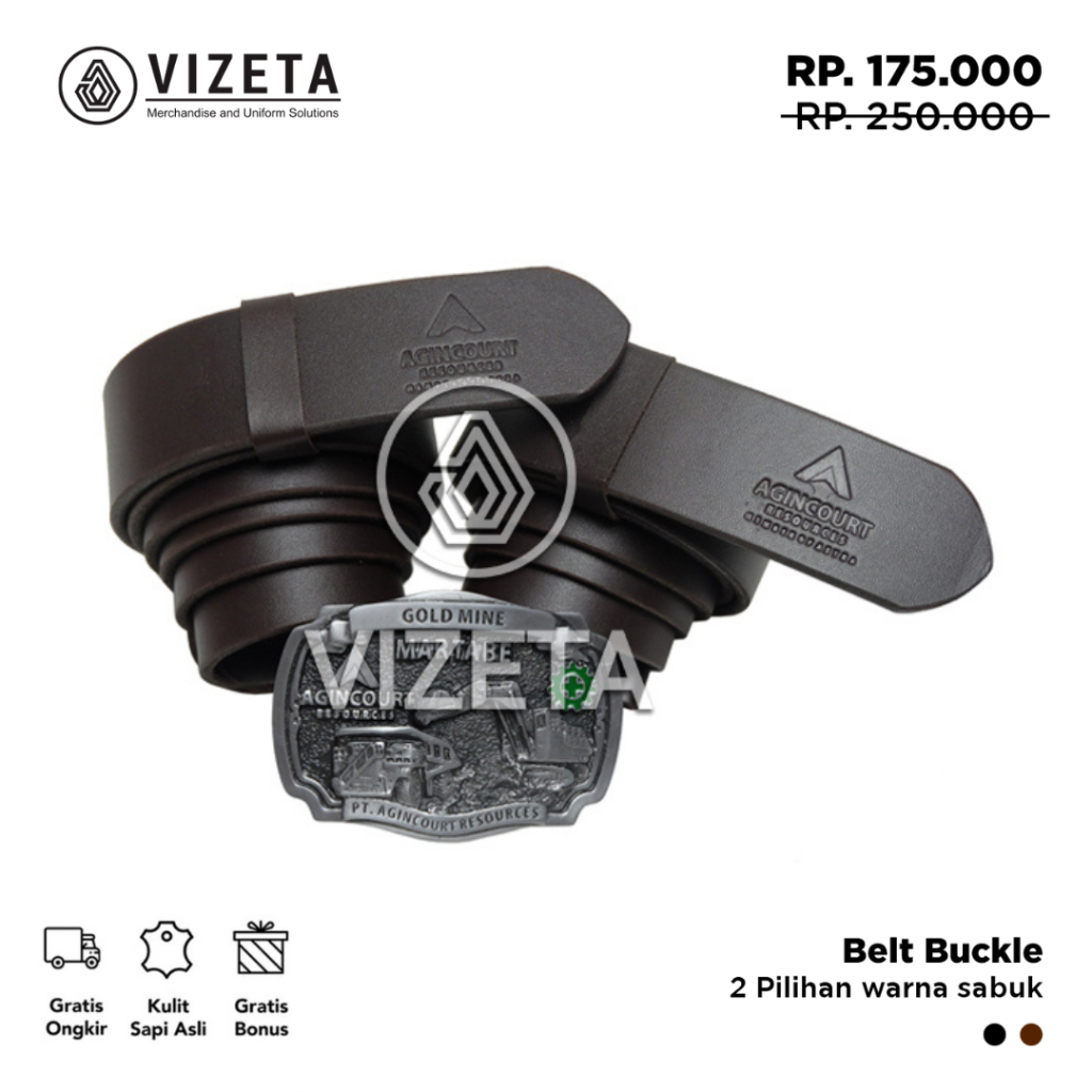 Sabuk Tambang Agincourt Ikat Pinggang Gesper Casual Bahan Kulit Asli Aksesories Pria By Vizeta