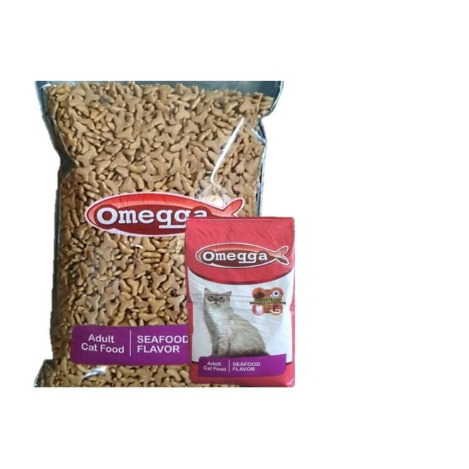 Makanan Kucing Omega Cat Seafood Repack 1Kg - Makanan Kucing Omega