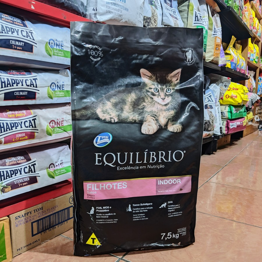 Equilibrio Kitten 7,5Kg Free 750Gr Equil Kitten Filhotes Indoor - Makanan Kucing Equil Kitten