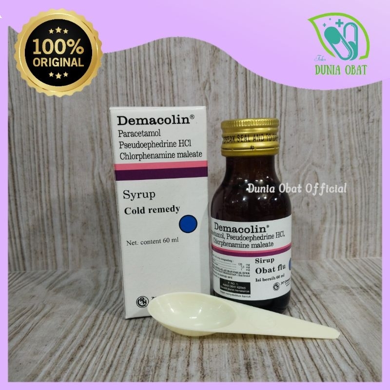 [60 ml] Demacolin syrup | obat flu | demam | bersin-bersin | hidung tersumbat | sakit kepala | anak 