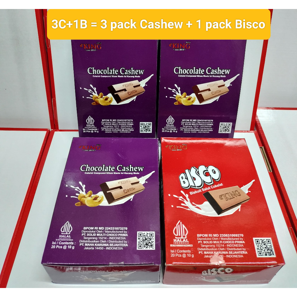 

Cokelat Compound Hitam Manis isi Kacang Mede Chocolate Cashew Dus