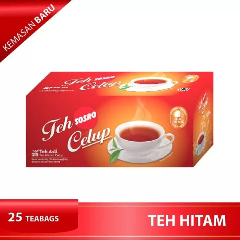 

TEH SOSRO Teh Hitam Celup Isi 25 Tea Bags