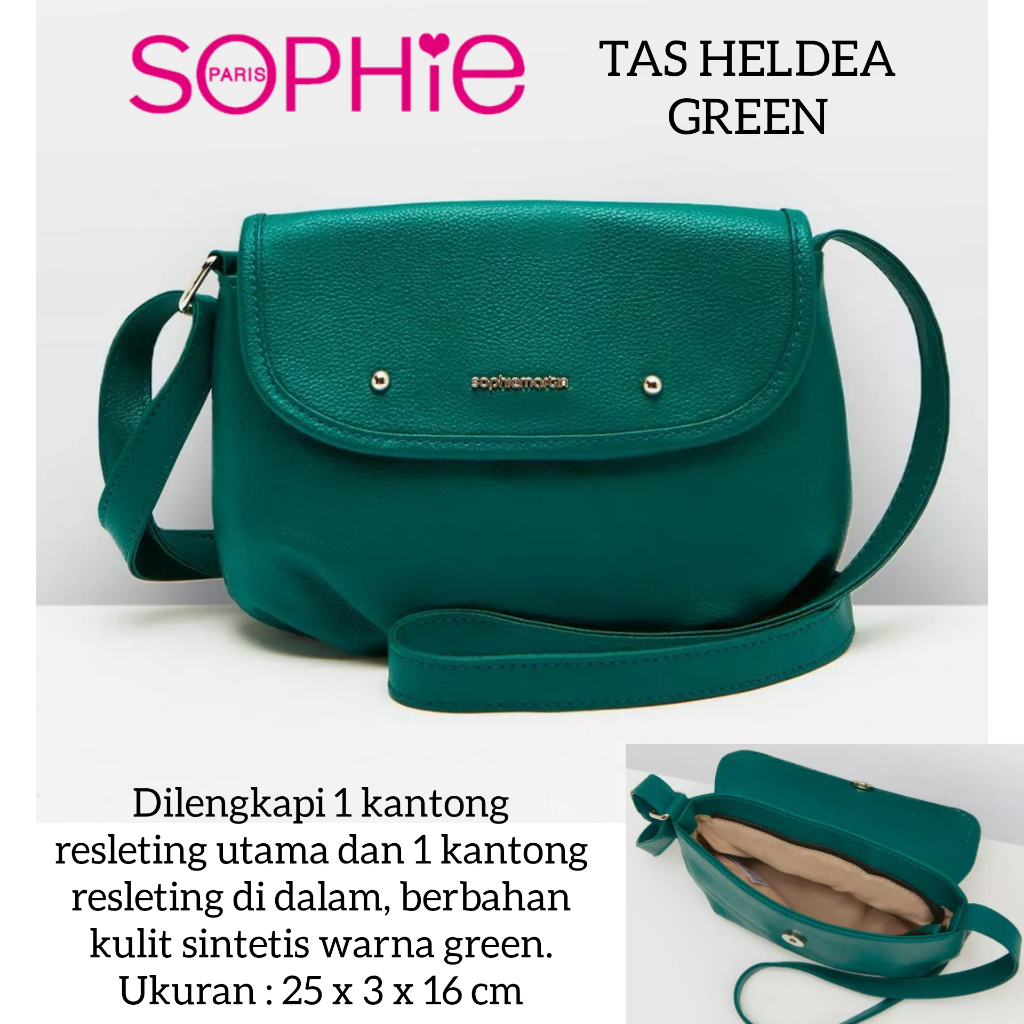TAS HELDEA GREEN SOPHIE MARTIN PARIS TAS SELEMPANG HIJAU WANITA SLING BAG