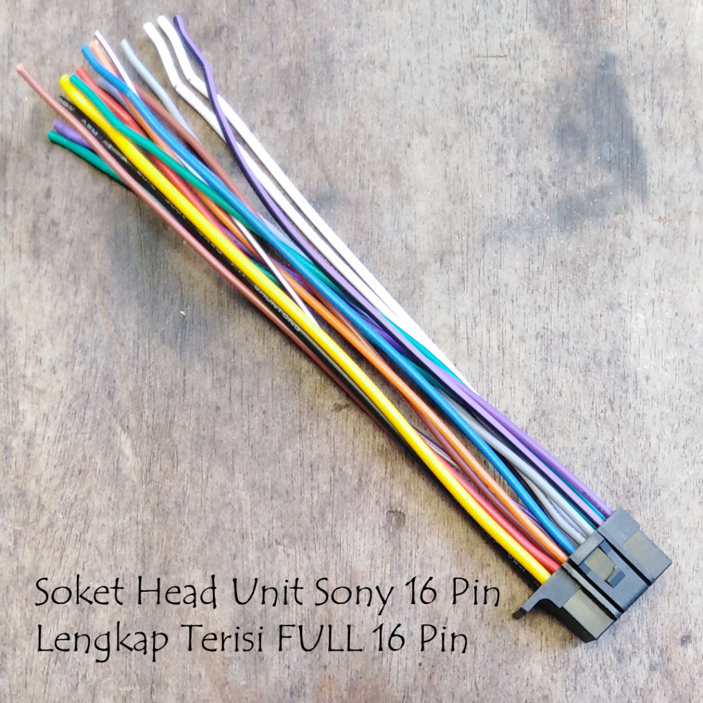 Soket Head Unit Sony 16 Pin Single DIN/ Double DIN