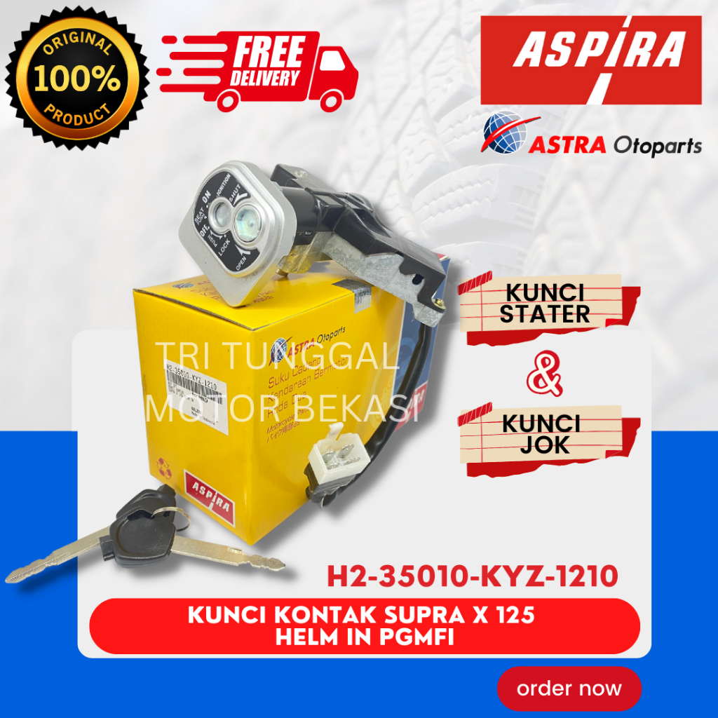 [READY COD] KUNCI KONTAK SET ASPIRA SUPRA X 125 HELM IN PGMFI / KUNCI KONTAK ASSY + JOK / PAKET SET 