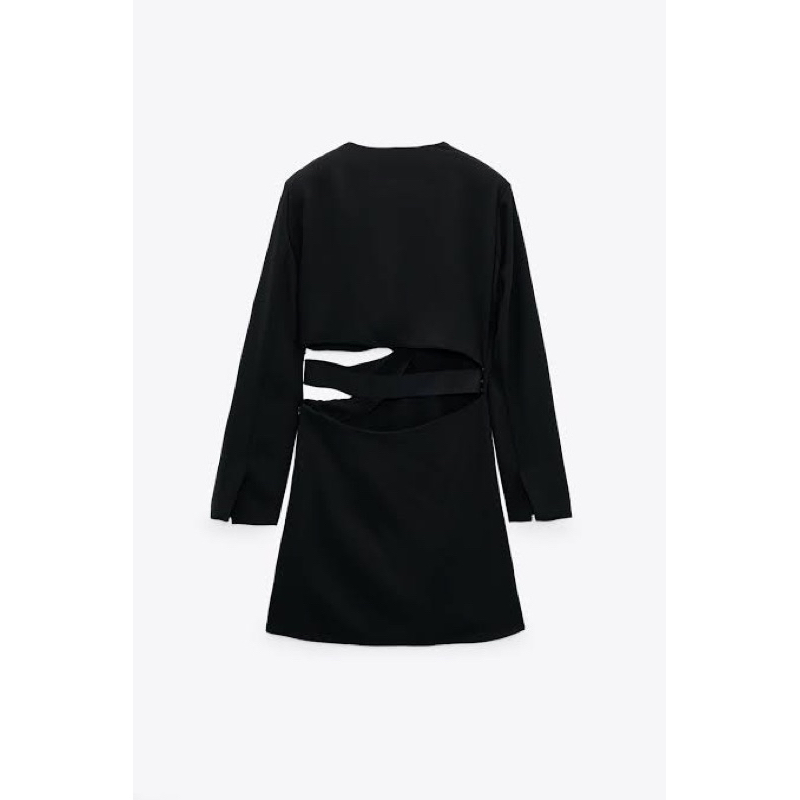 preloved zara mini assymetric dress black