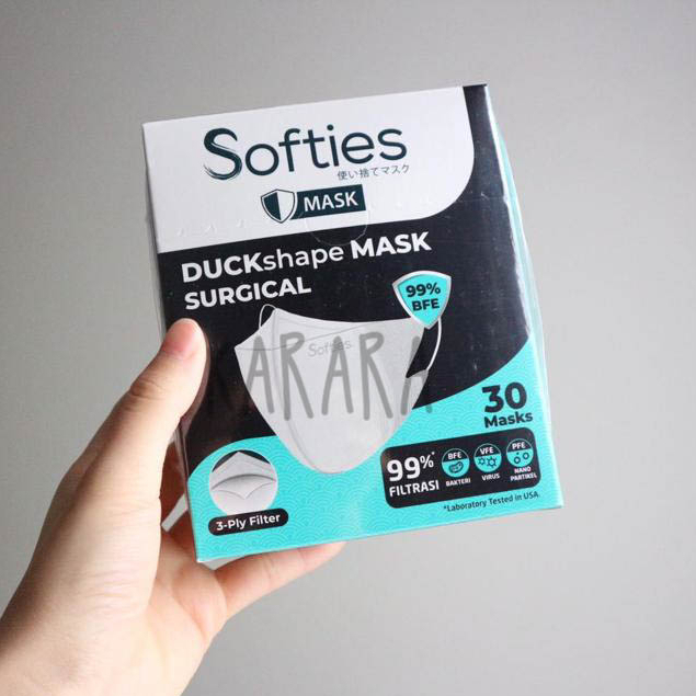 SOFTIES DUCKSHAPE BOX ISI 30 MASKER SOFTIES DUCKBILL SURGICAL MASK