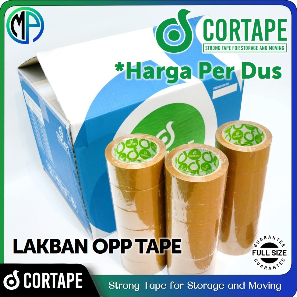 

gk Lakban / Opp Tape Cortape Grosir 2inch 48mm x 90yard Bening Dan Coklat PER-DUS (VIA GOJEK)