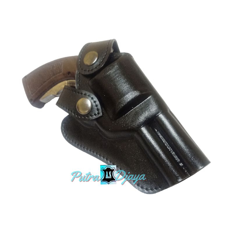 Sarung pistol pinggang revolver 2 inch laras pendek.