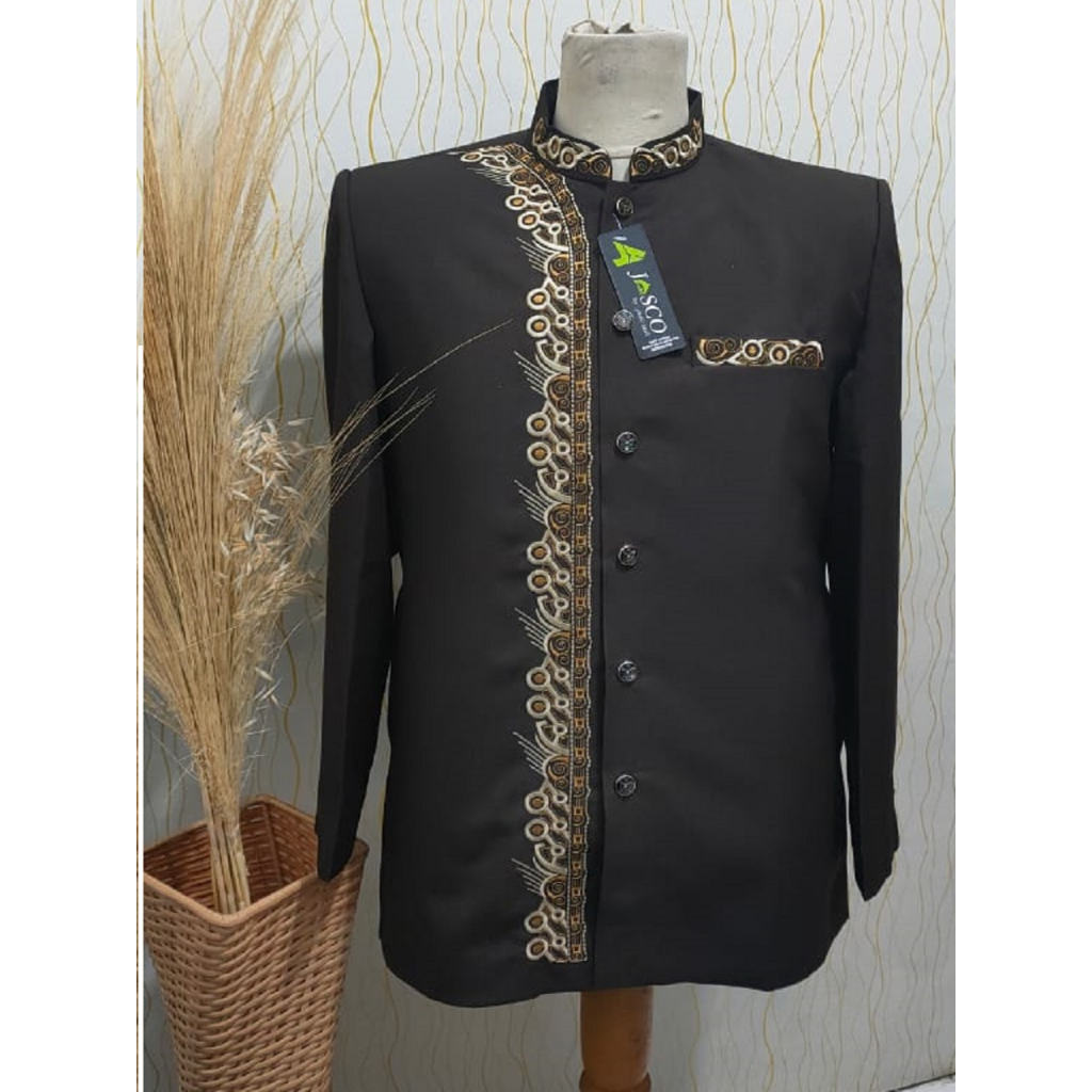 Jasko Coklat Wol Novus Jas Koko Pria Dewasa Bordir Motif Sorban Batik Terbaru JT23 Merek Jasco Tasik