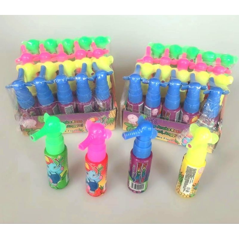 Permen Cemilan Snack Sirup Spray Semprot Gajah Elephant Dumbo Mainan Anak Murah (isi 20 pcs)