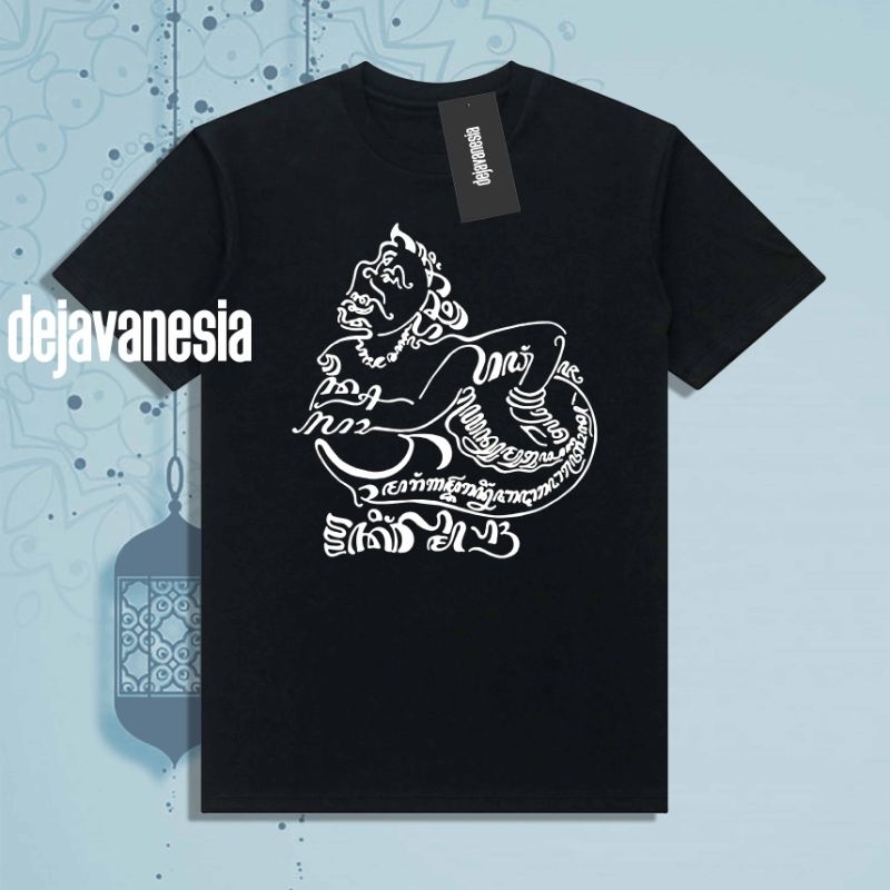 DJVNS T-shirt Baju Kaos Aksara Jawa Semar Bahan Katun Halus Lengan Pendek
